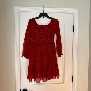 Speechless Red Kids Dress with glittered Dots